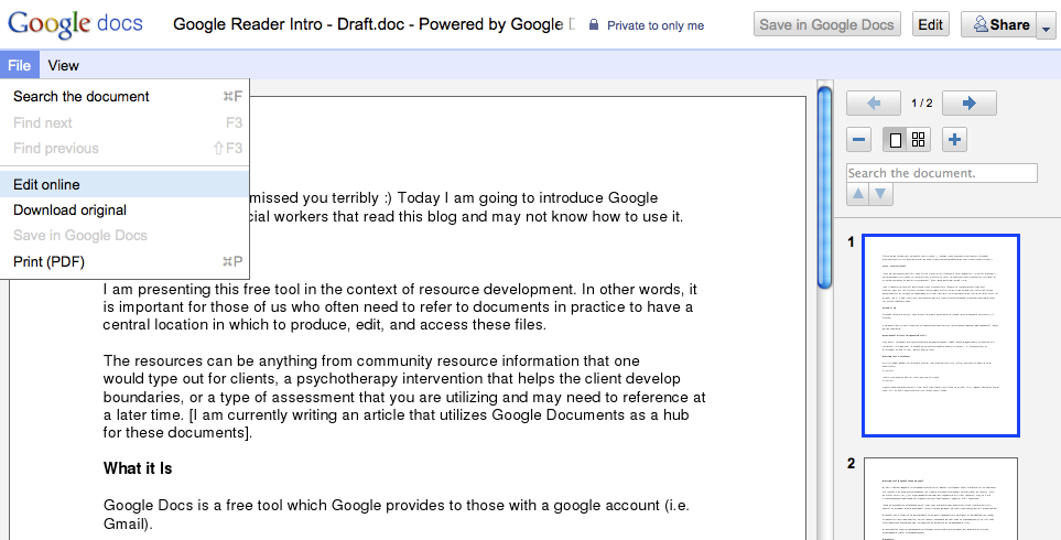 Google Docs - How to Upload: Step 4