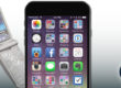 Picture of an old Motorola Razr Phone faded in the background with a new iPhone at front and center stage. Social Work Tech logo on the lower right-hand side.